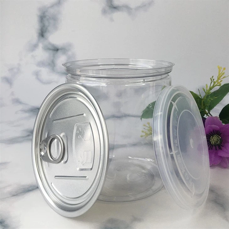 NH Clear Plastic Candy Jars With Aluminium Lids