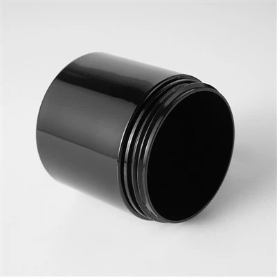 Matte Custom 68mm Caliber Black Plastic Jar For Cream Custom Capacity