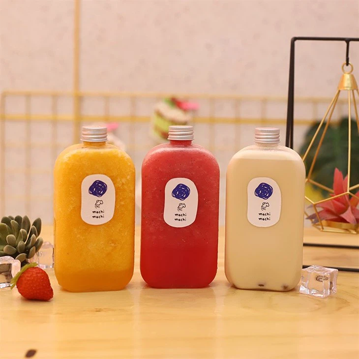 Plastik Düz Kare Meyve Suyu Şişesi
