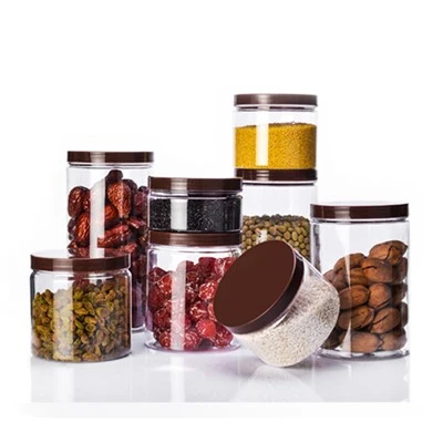 Beyaz pürüzsüz kapaklı 12 oz berrak plastik kavanoz