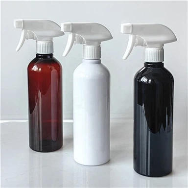 300ml 500ml Amber Plastik Tetikli Sprey Şişesi Şeffaf Tetikli Püskürtücü