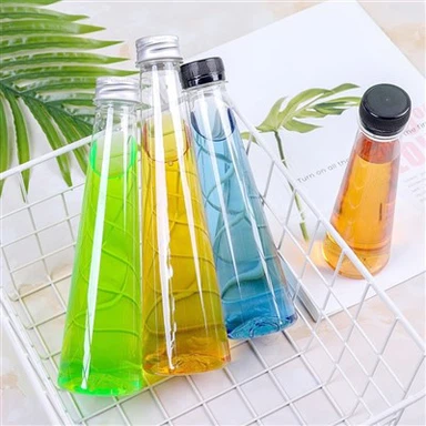 Koni Şekli PET Plastik Meyve Suyu Şişesi