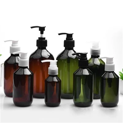 Pet Amber Boston şişesi 200ml 250ml 350ml 500ml şampuan şişesi