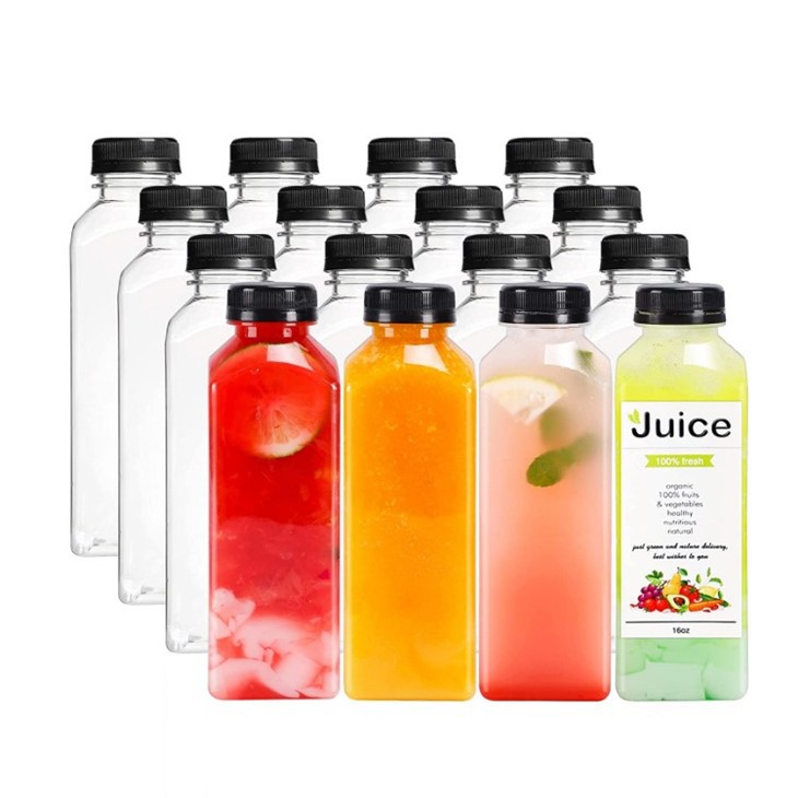 Wholesale Square Juice Bottle 500ml Fresh Milk Bottle With Lid