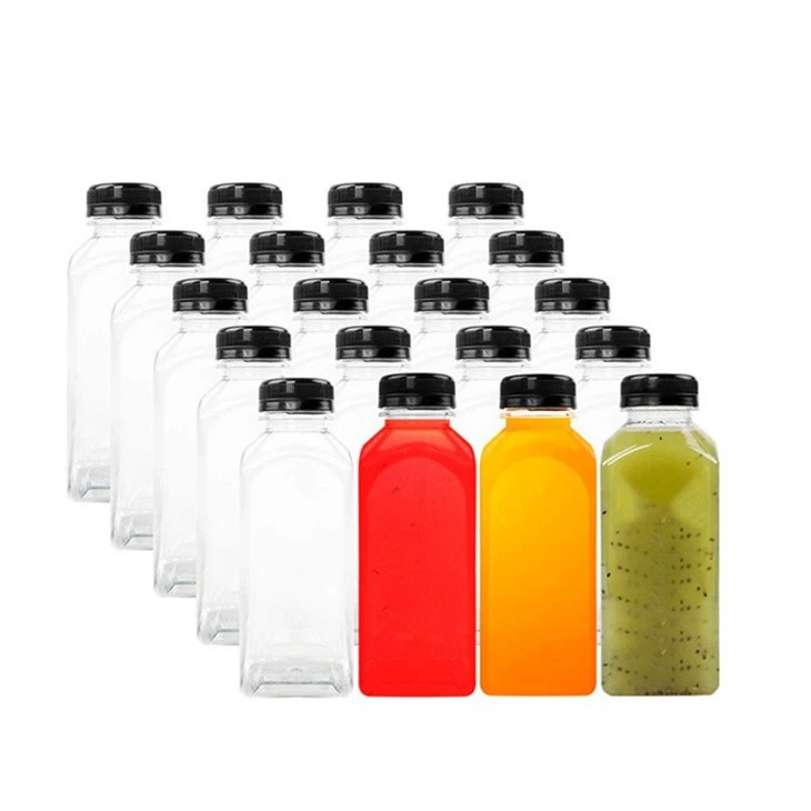Wholesale Square Juice Bottle 500ml Fresh Milk Bottle With Lid